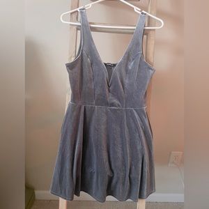 Grey Express Velvet A Line Dress/Romper- Size M